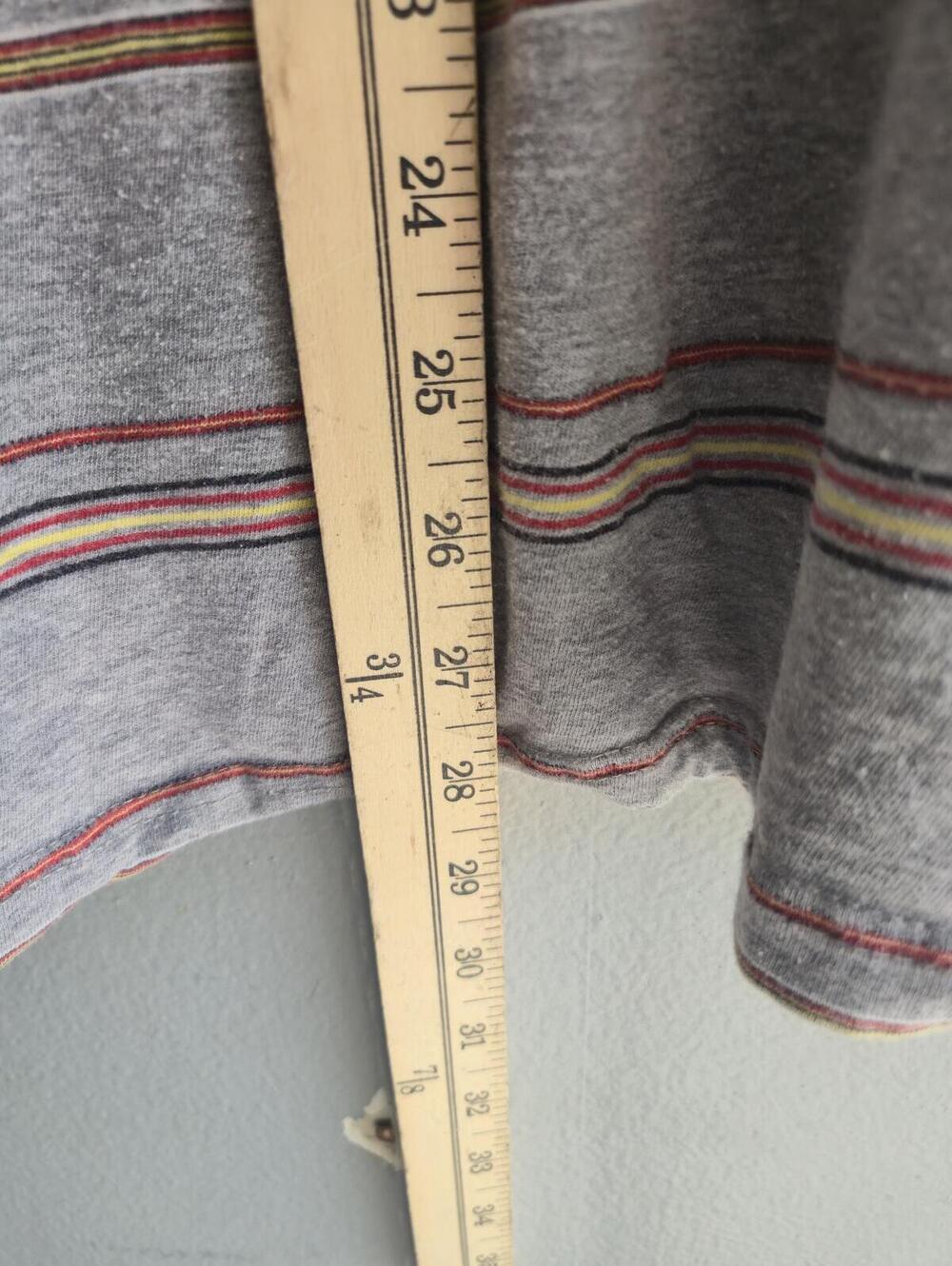 RVCA XL Slim Fit Striped T-Shirt Gray with Orange and Yellow Stripes - Picture 6 of 6